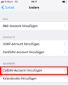 CalDAV-Account hinzufügen